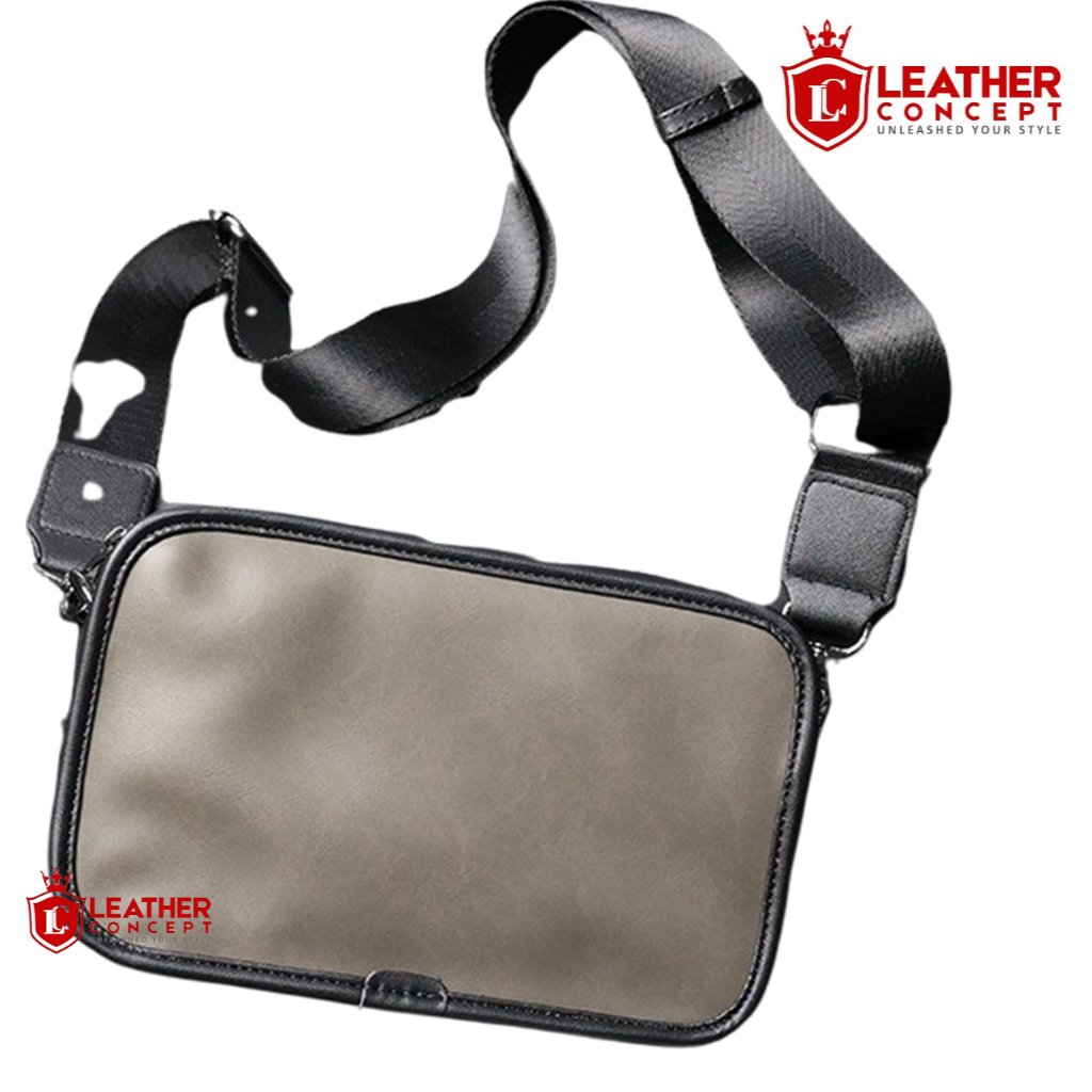 LEATHER CONCEPT กระเป๋าสะพายหนังผู้ชาย กระเป๋าหนัง กระเป๋าสตรีทผู้ชาย IBIZA สีเขียว