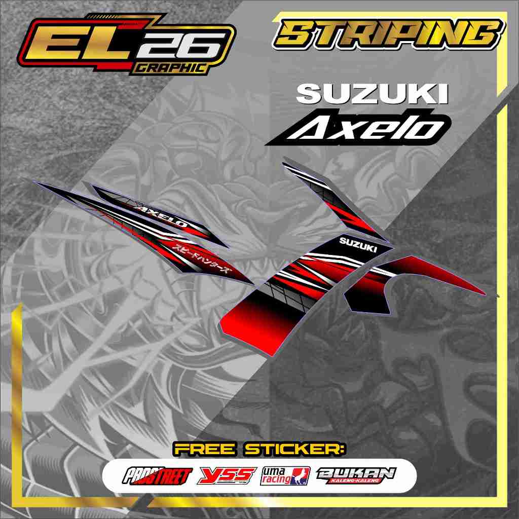สติ๊กเกอร์ 236 แถบ SUZUKI AXELO - สติ๊กเกอร์ SUZUKI AXELO MOTIF RACING