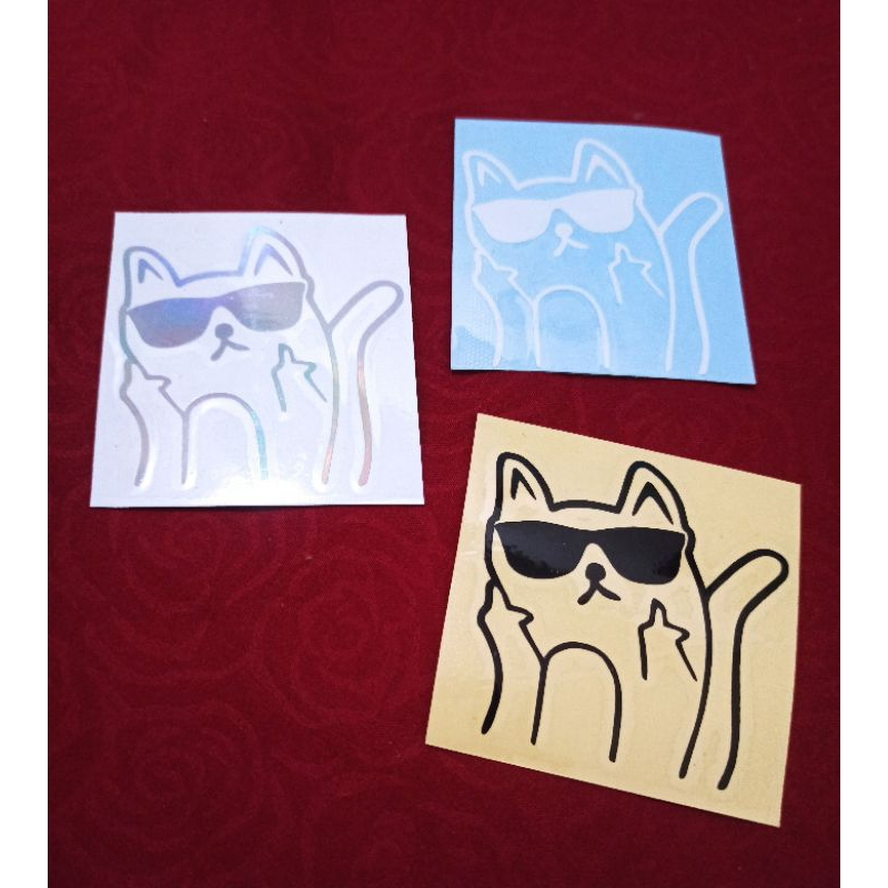 Fucek Cat Ripndip Meme Sticker Viral Cat Cutting Sticker