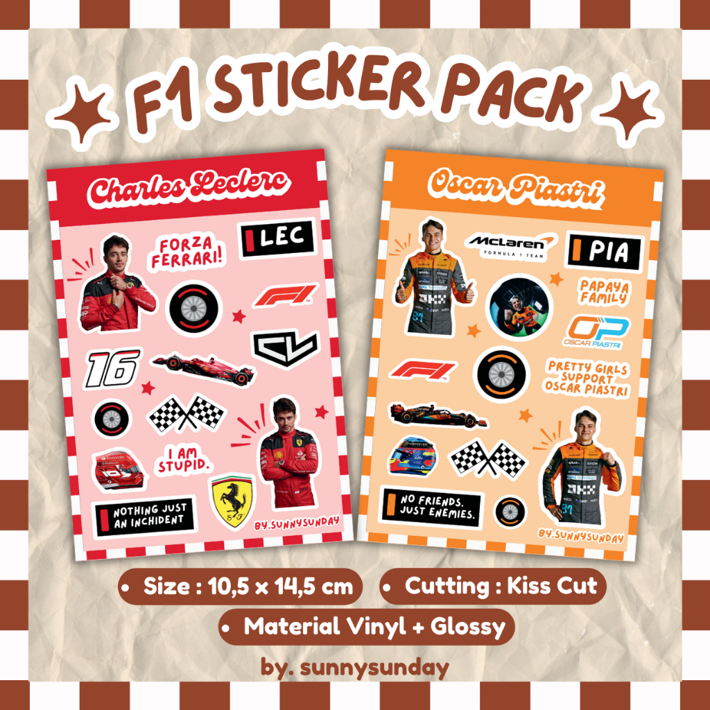 [PRE ORDER] สติ๊กเกอร์แพ็ค Formula One Merch F1 Vinyl Kiss Cut