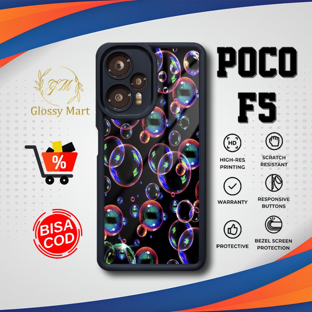 เคส P0C0 F5 ล่าสุด - P0C0 F5 - Bubble Motif - เคส Softcase Glossy Premium - P0C0 Glossy Mart Case