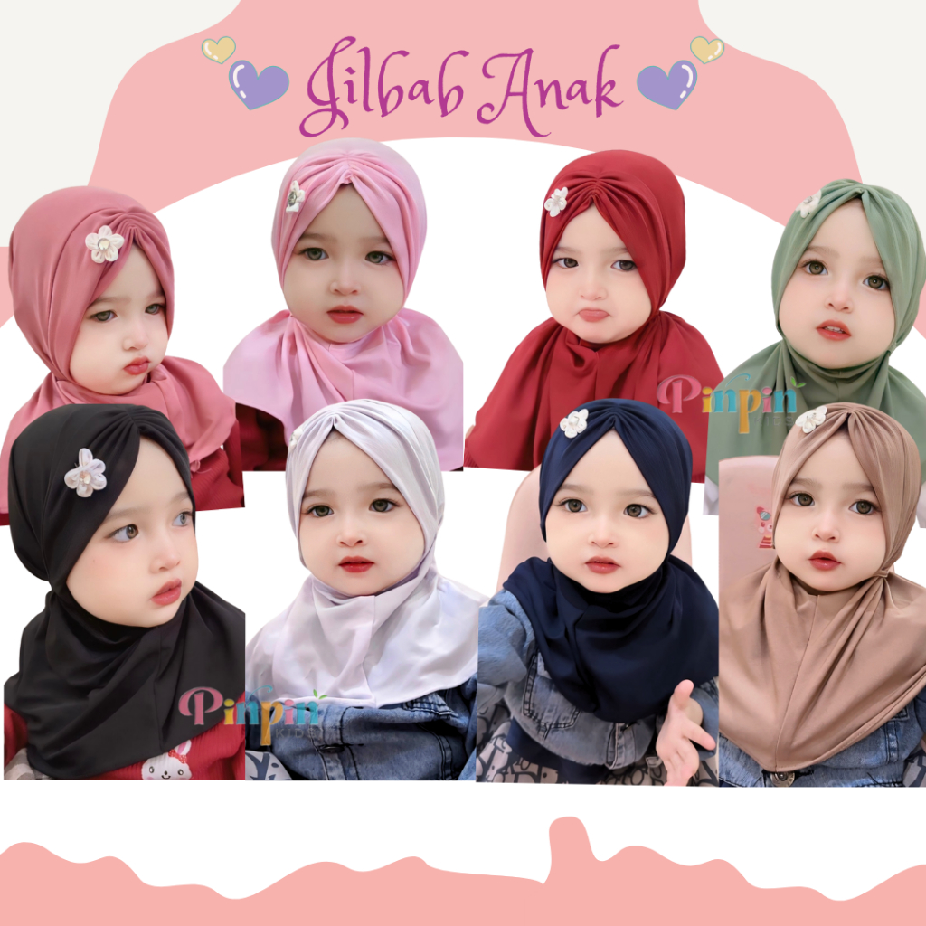 Pinpin Kids - SERUNI Baby Hijab 0-3 YEARS / ฮิญาบเด็ก / ผ้าคลุมเด็กผู้หญิง