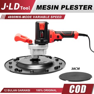 JLD 38CM Alat Plester Tembok Dingding Mesin Penghalus Plester Acian Semen Dinding Tembok Listrik 4800W 6-Mode Variable Speed Mortar Plester