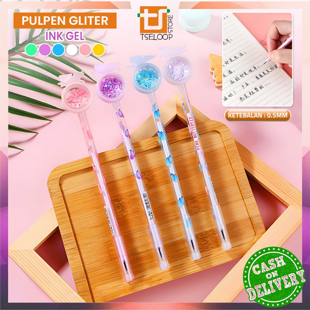 OFM-A90 Bunny ปากกาเจล 0.5 มม.สีพาสเทลปากกาเจลเครื่องเขียน / Daisy Liquid ปากกาผีเสื้อปากกาเลื่อม Mo