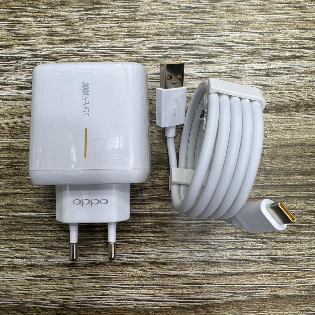 OPPO 65WATT FAST SUPERVOOC CHARGER + TYPE C CABLE MAX 65W SUPER VOOC