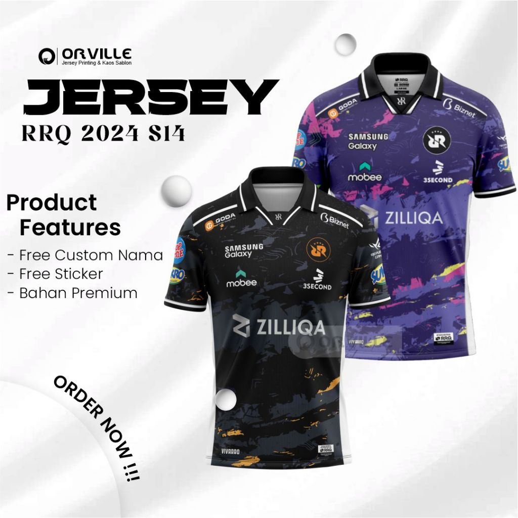 ใหม่ล่าสุด RRQ KAOS JERSEY 2024 MPL S14 VICTORIE VERSION HOME AWAY ฟรี NICKNAME & RRQ STICKER