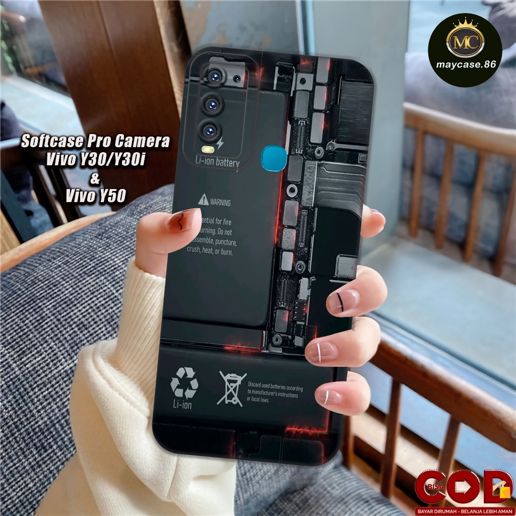 Softcase VIVO Y30/ Y30i/ Y50 4G 2020 ซิลิโคน Pro ปลอกกล้องยางสีดํายืดหยุ่นและหนา - ตัวป้องกันกล้อง H