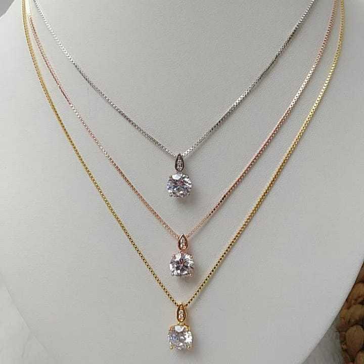 VIER KV011 สร้อยคอ Lapismas สีเงิน/กุหลาบ/สีทอง