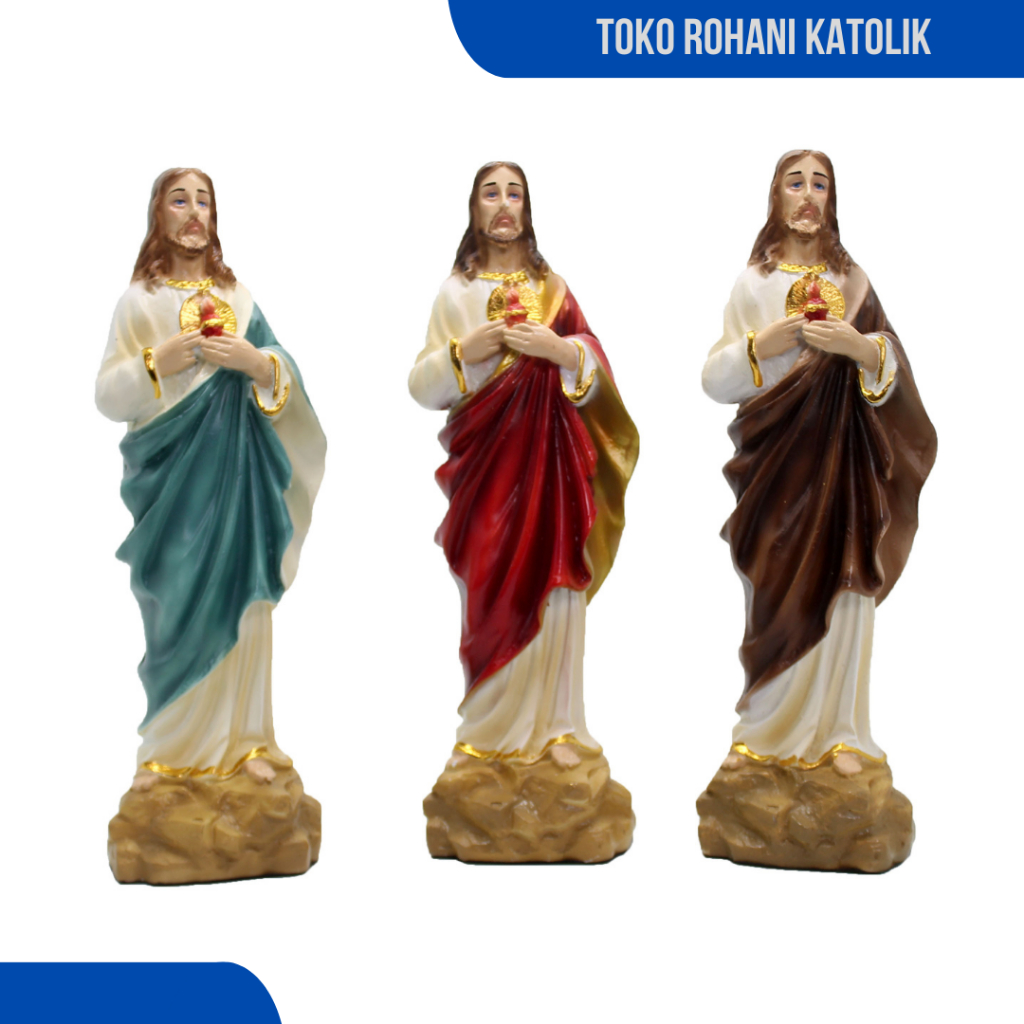 MERAH 20 CM RED HOLY HEART JESUS STATUE / JESUS STATUE / JESUS STATUE / CATHOLIC STATUE