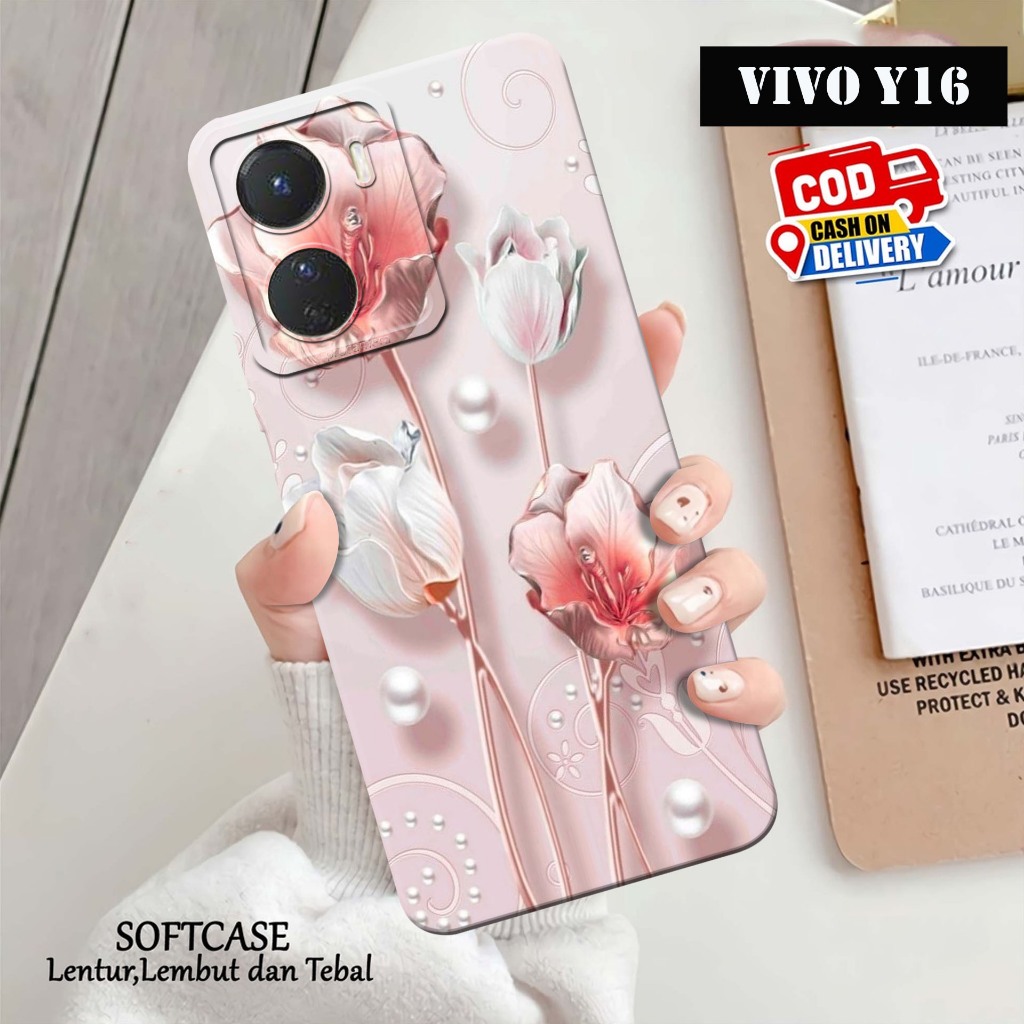 เคส HP ล่าสุด Vivo Y16 - เคสแฟชั่น Flowers - เคสโทรศัพท์ Vivo Y16 ล่าสุด - เคส Vivo Y16 - เคส Pro Ca
