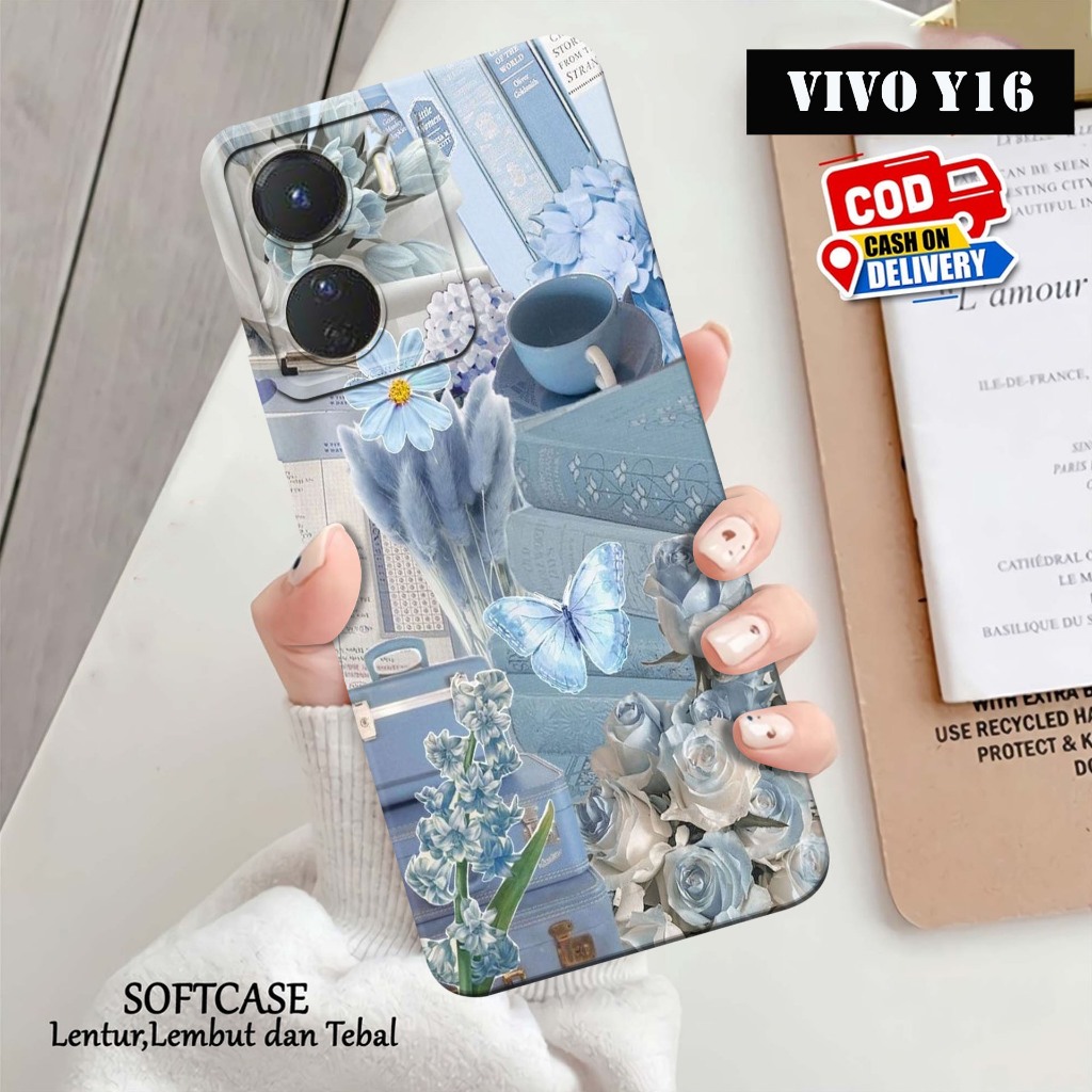 เคส HP ล่าสุด Vivo Y16 - เคสแฟชั่น Flowers - เคสโทรศัพท์ Vivo Y16 ล่าสุด - เคส Vivo Y16 - เคส Pro Ca