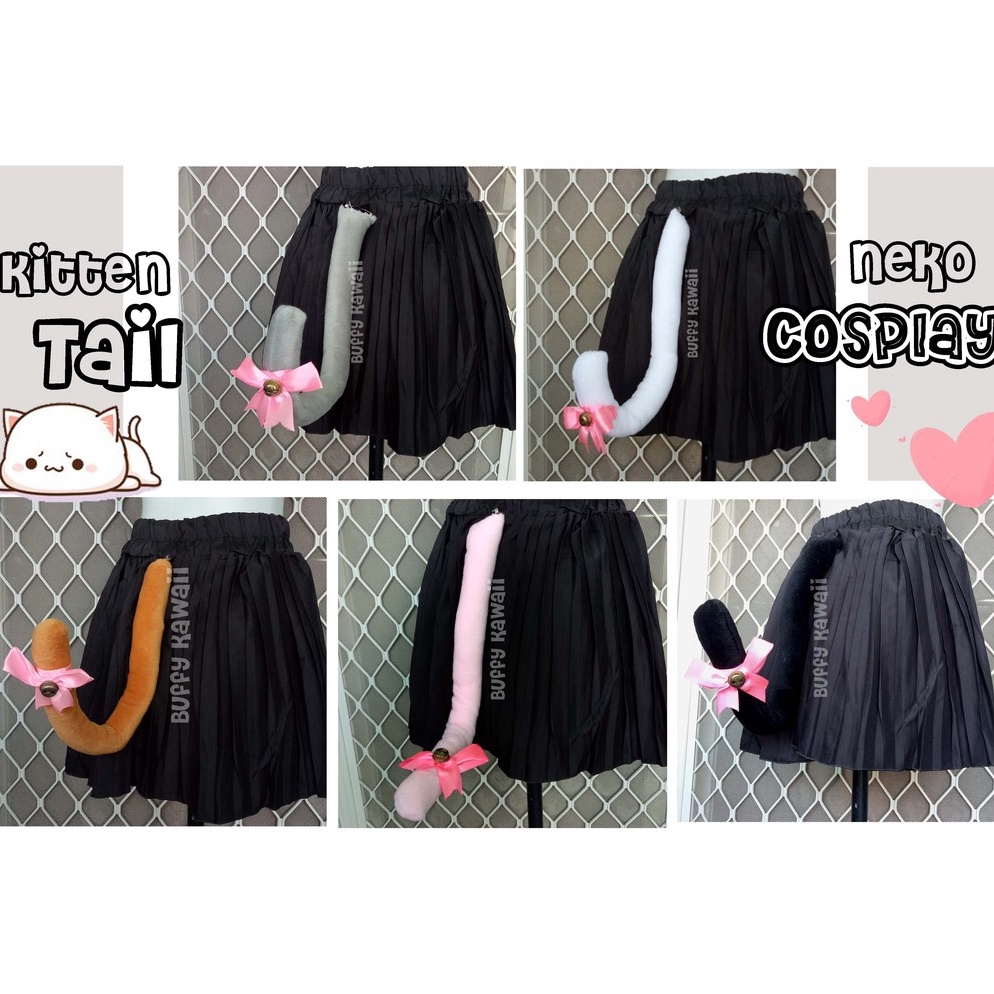 Grab It Fast หางลูกแมว หางแมว ขนาดเล็ก คอสเพลย์ eko ปาร์ตี้ฮาโลวีน เครื่องแต่งกายเด็ก แมว velboa ริบ