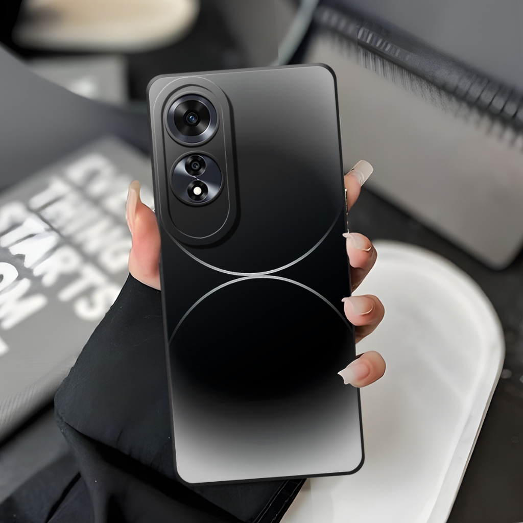 V7 - ล่าสุด Oppo A60 4G Softcase 2024 - กล้องโปร Softcase A60 4g - Color Gradient motif With Curved 