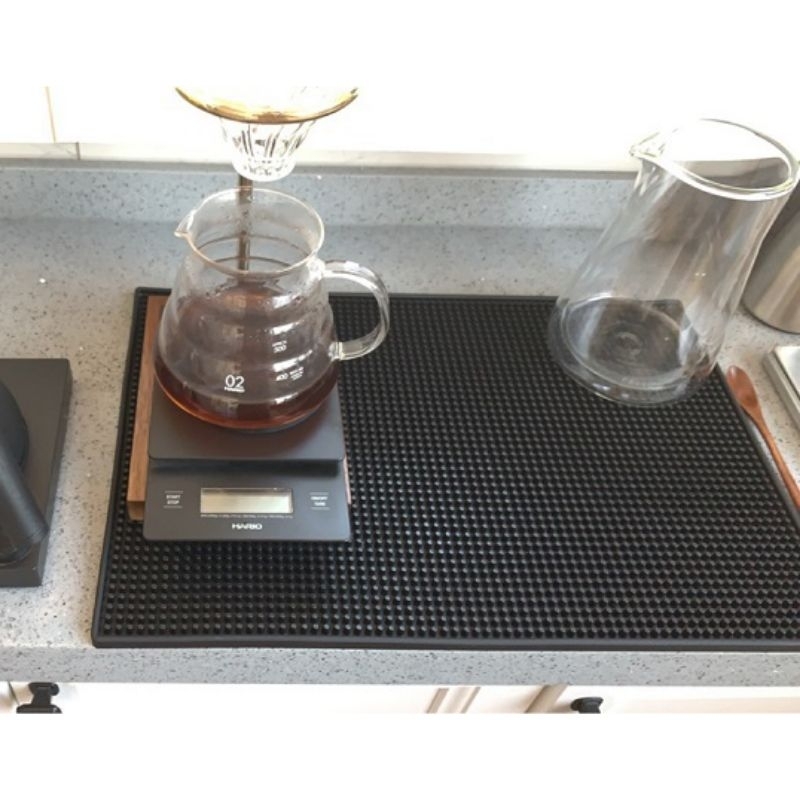 Mat Rubber Spill Proof Antislip Coaster Table Mat 30x15cm - TY3 - 7RHB3BK