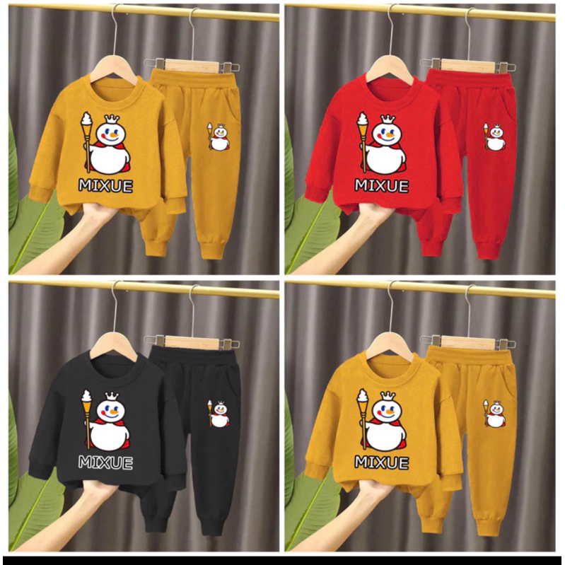 BARBIE MIXUE ICE CREAM CARGO KIDS SWETER SET 1-5 ปี ชุดเด็ก