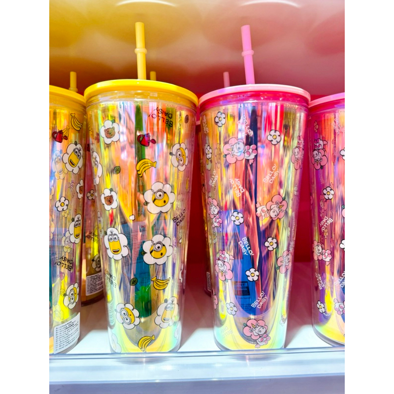 Miniso X MINIONS TUMBLER WITH STRAW BAELLO DAISY UNICORN 800ml | ขวดน้ําอัดลม