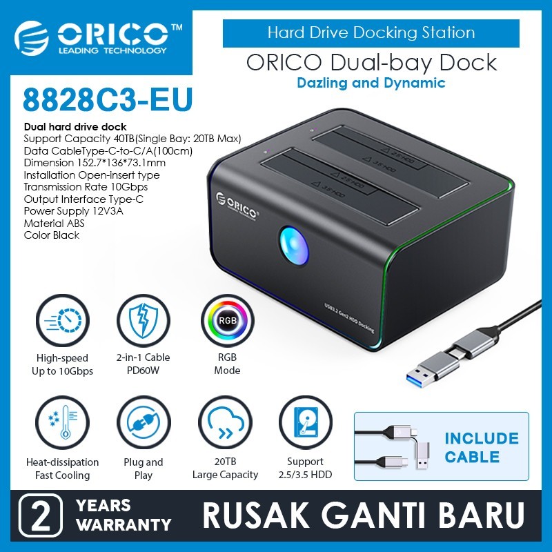 ORICO 2.5"/3.5" HDD/SSD Multi Bay Dock - 88 Series