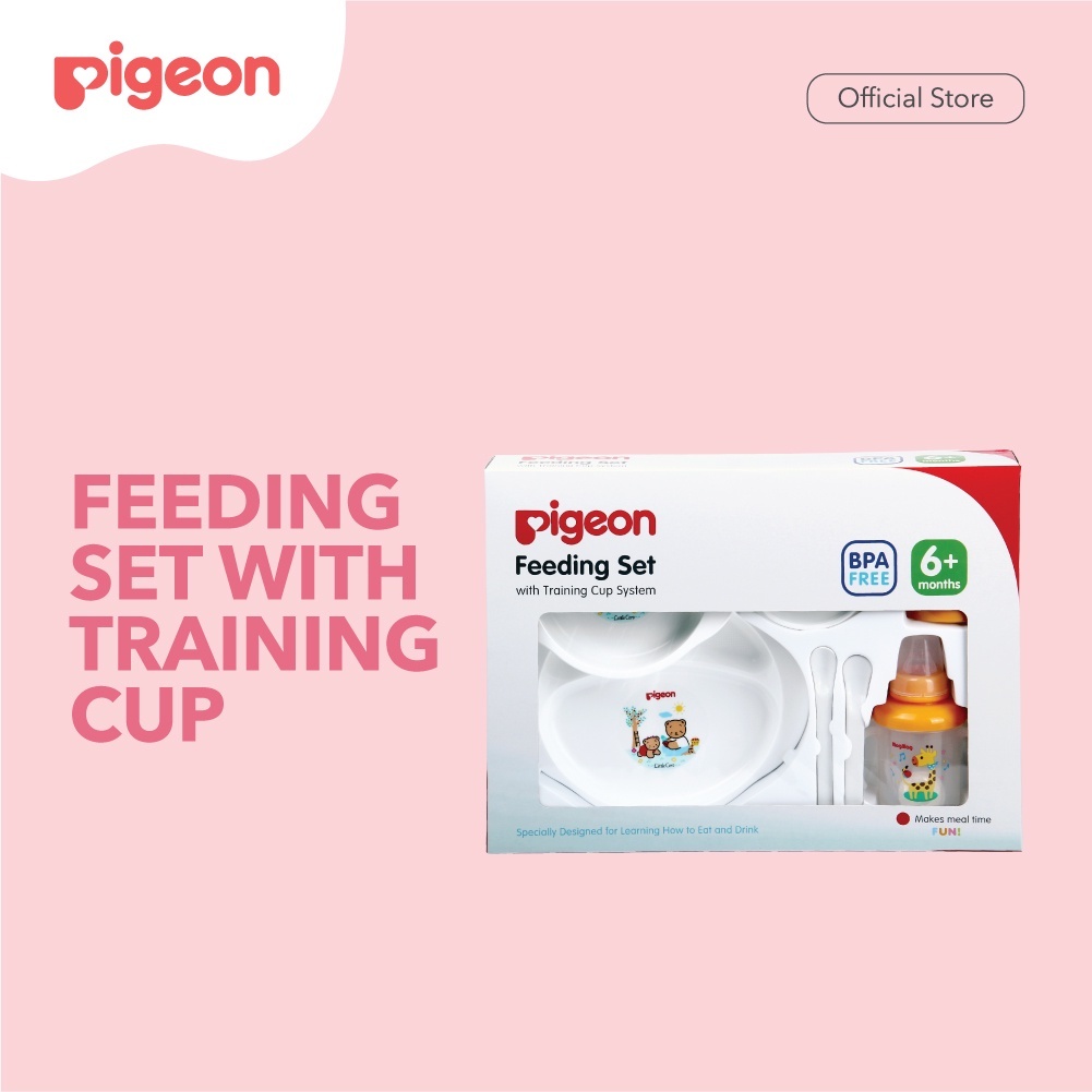 Luckybs PIGEON FEEDING SET WITH TRAINING CUP BABY EATING UTENSILS