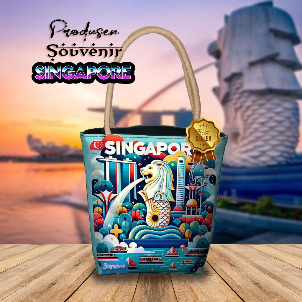[ Quinsi Bags ] Mini Totebag 25x25x5 cm ของที่ระลึก Bag Singapore