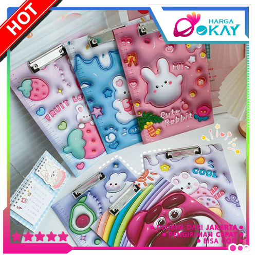 HO 3D การ์ตูนตัวอักษร Motif Street Board A4 Exam Board Exam คลิปบอร์ดเด็ก Reversible Writing Board A