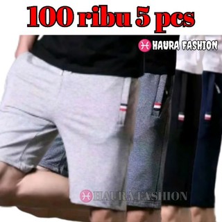 TURUN HARGA! 90ribu Dapat 5 Celana Pendek Baby terry Premium Tebal Boardshort Uniseks Saku Resleting