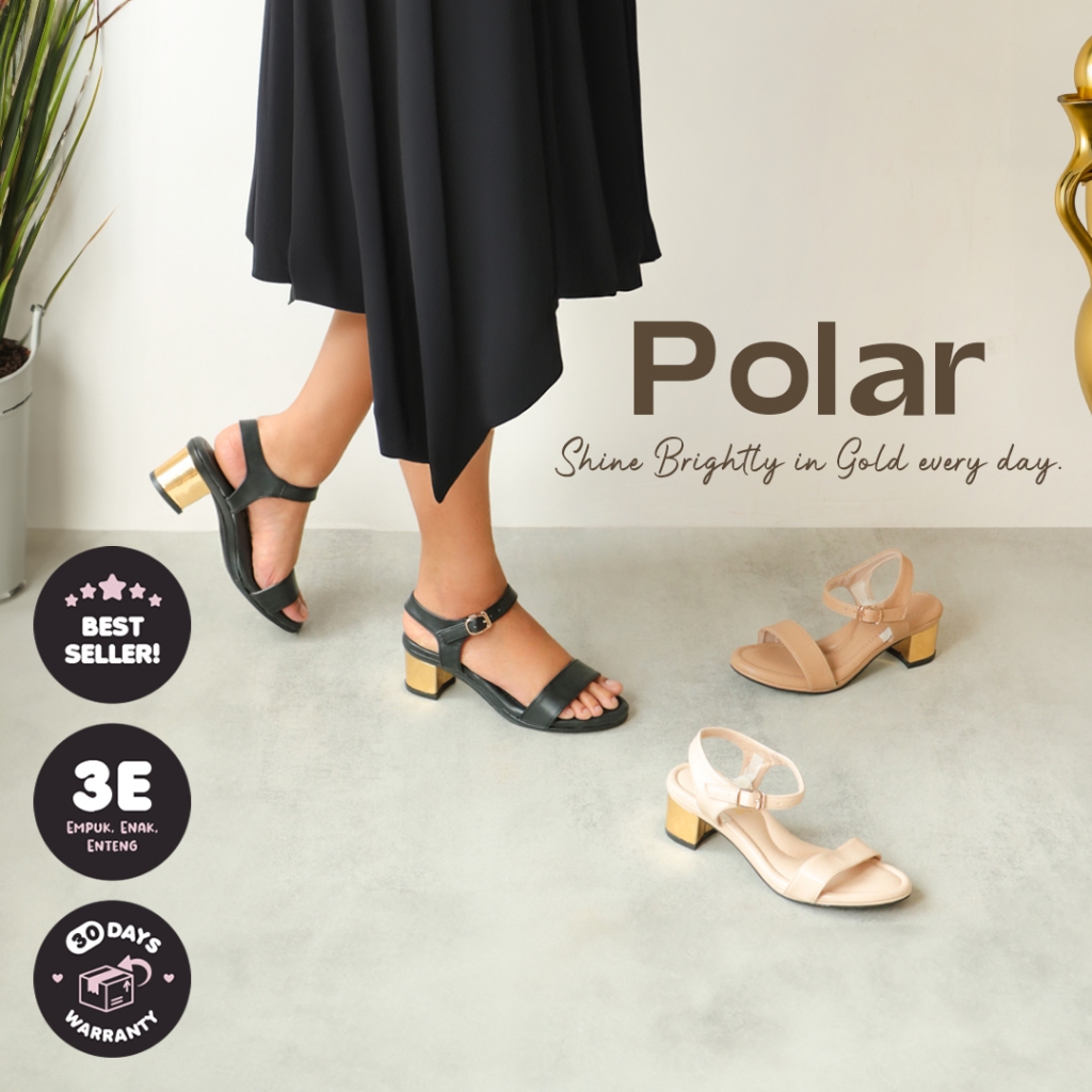 Alivelovearts Polar Gold Women & 39;s Gold Tofu Heels 5cm Heel Sandals