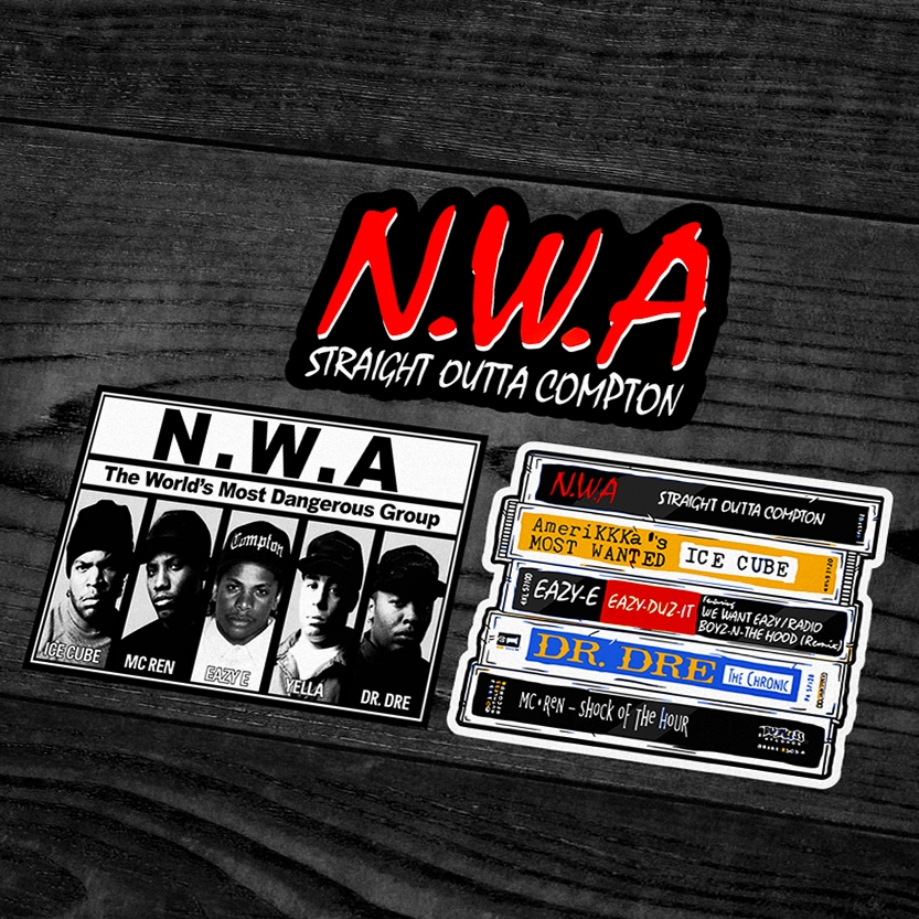 สติ๊กเกอร์ NWA / DR.DRE / ICE CUBE / EAZY-E (BOOTLEG)