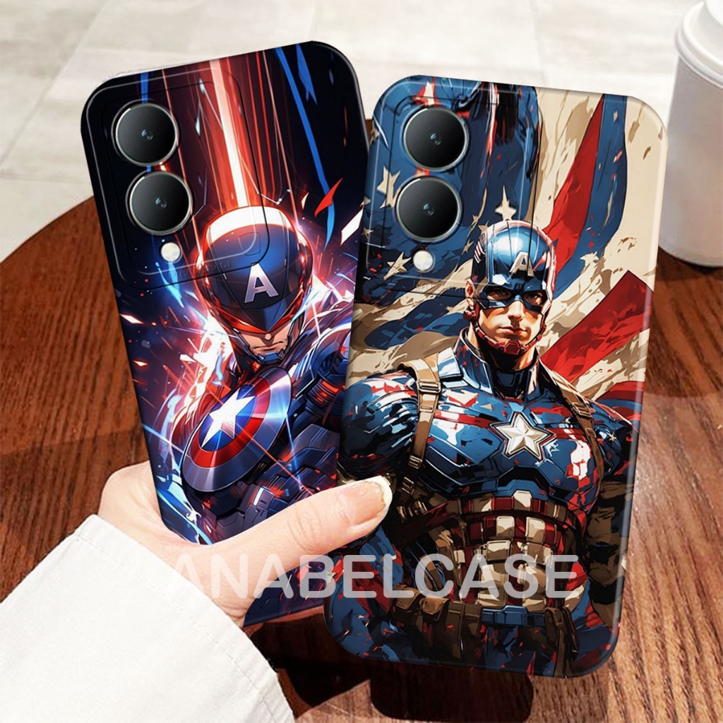 Softcase Vivo y17s y16 y19 y27s y27 4G y27 5G y36 4G y36 5G T1 5G y75 5G v15 pro Captain America Mot