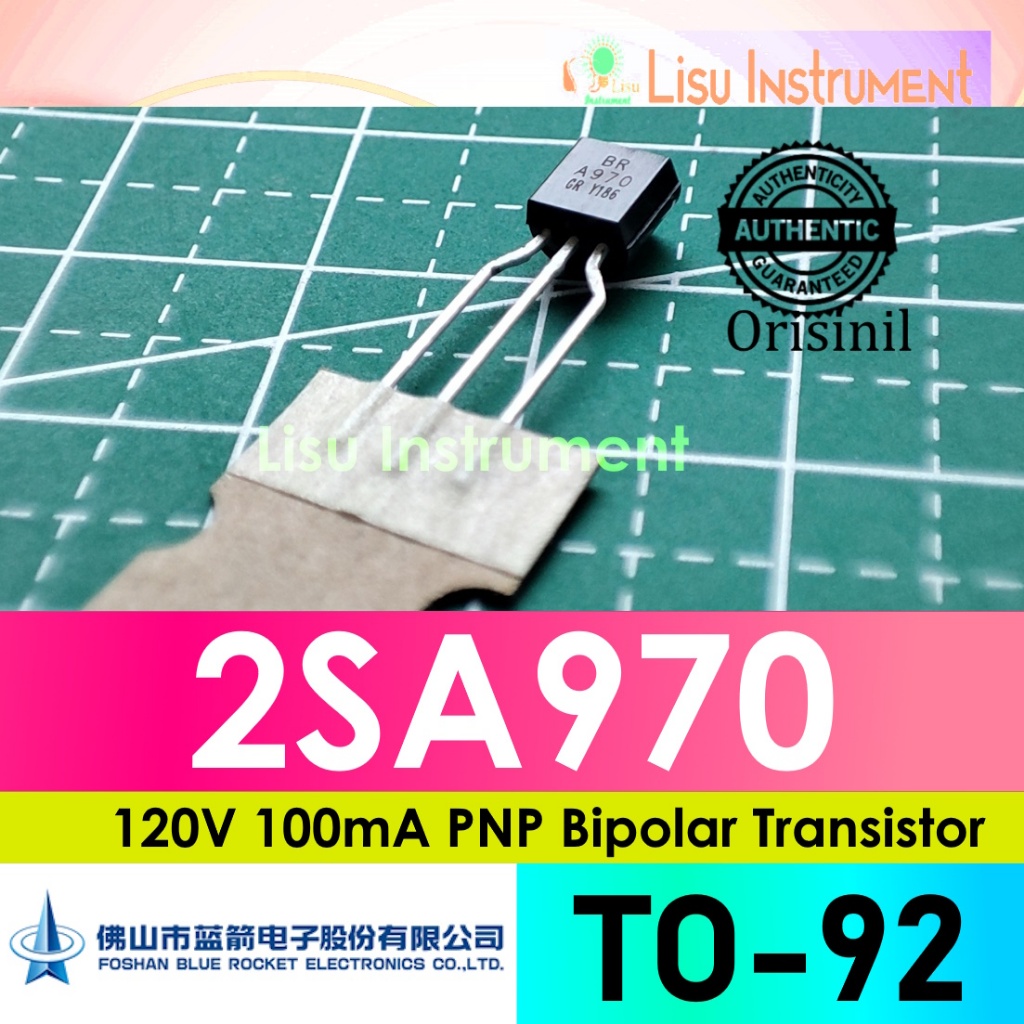 2SA970 120V 100mA PNP Bipolar ทรานซิสเตอร์ A970 TO-92 Blue Rocket ORIGINAL