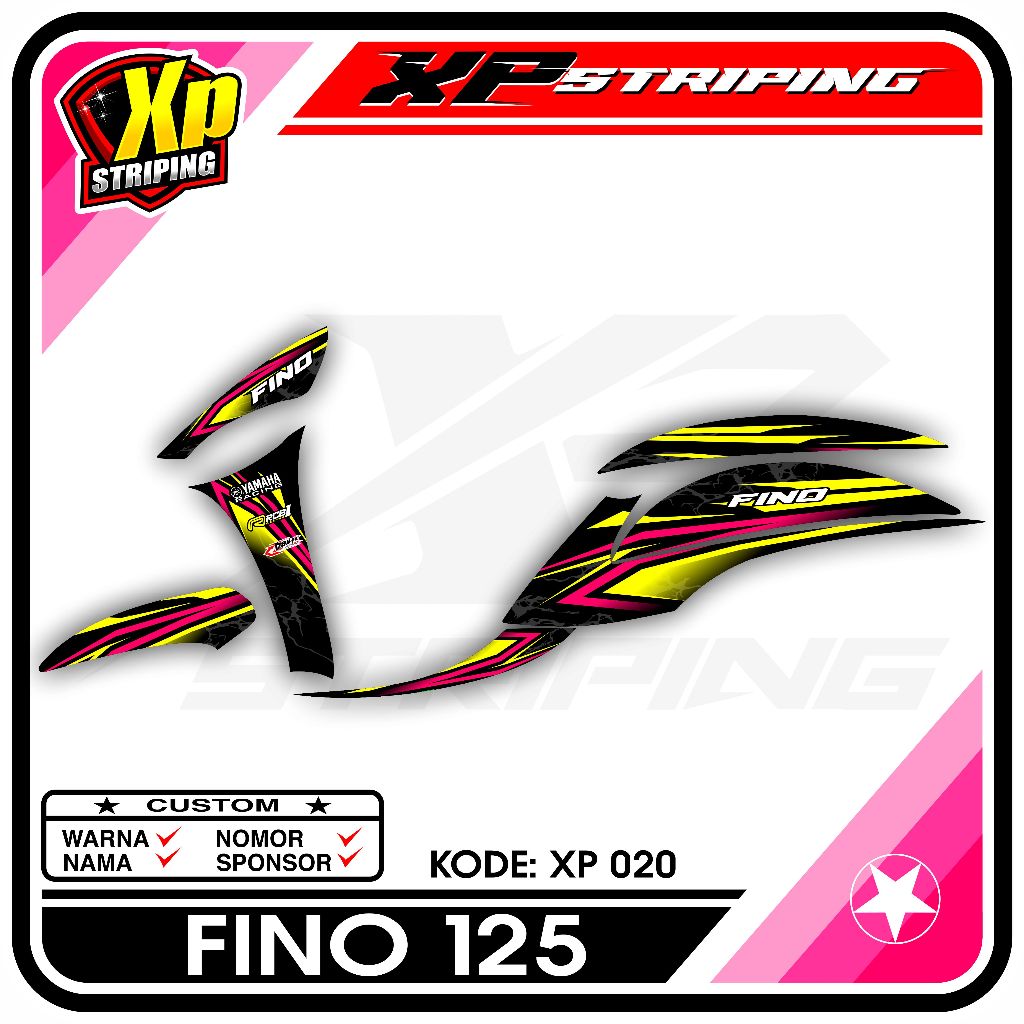 Fino 125 Striping - Yamaha Fino 125 Striping Sticker Racing Design XP.20
