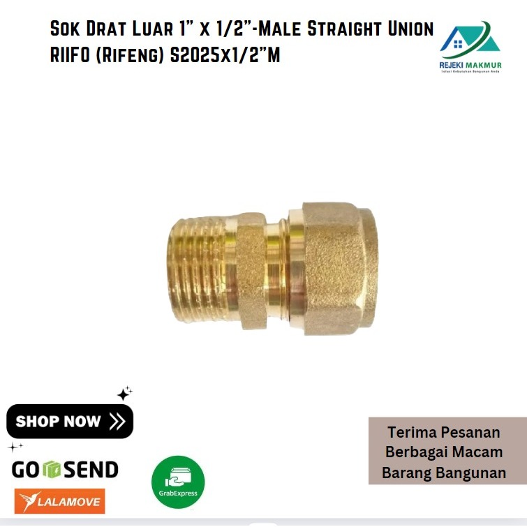 ซ็อกเก็ตเกลียวภายนอก 1" x 1/2" - Direct Union RIIFO (Rifeng) S2025x1/2"M