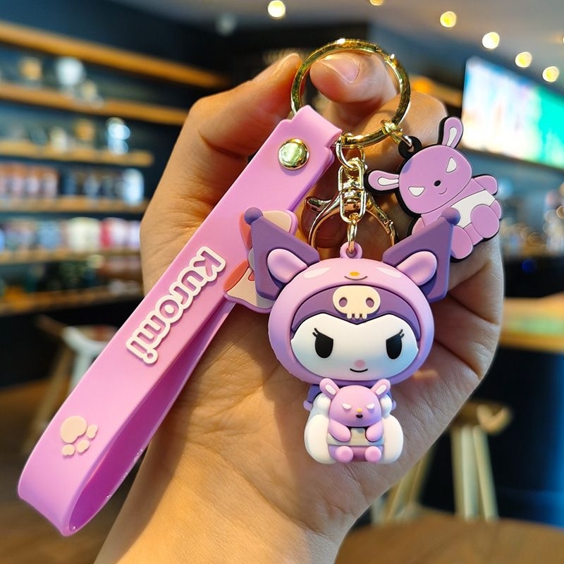 อัพเกรด GANTUNGAN 🆔 - พวงกุญแจ Ganci พวงกุญแจ Sanrio Kuromi My Melody Cinnamoroll Kiki Lala น่ารักตก