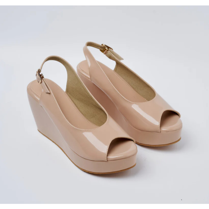 Angela Womens Hells Wedge Sandals Simple Plain Buckle - NESYA