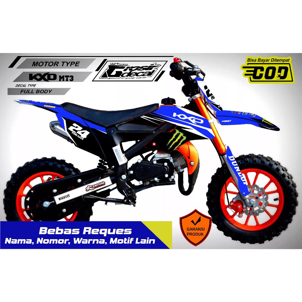 Mini Trail KXD 50cc MT3 สติกเกอร์แถบเต็มตัวฟรีที่กําหนดเอง