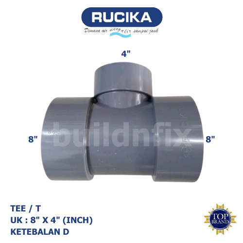 RUCIKA TEE / T PVC 8" X 4" (INCH) D (THIN)