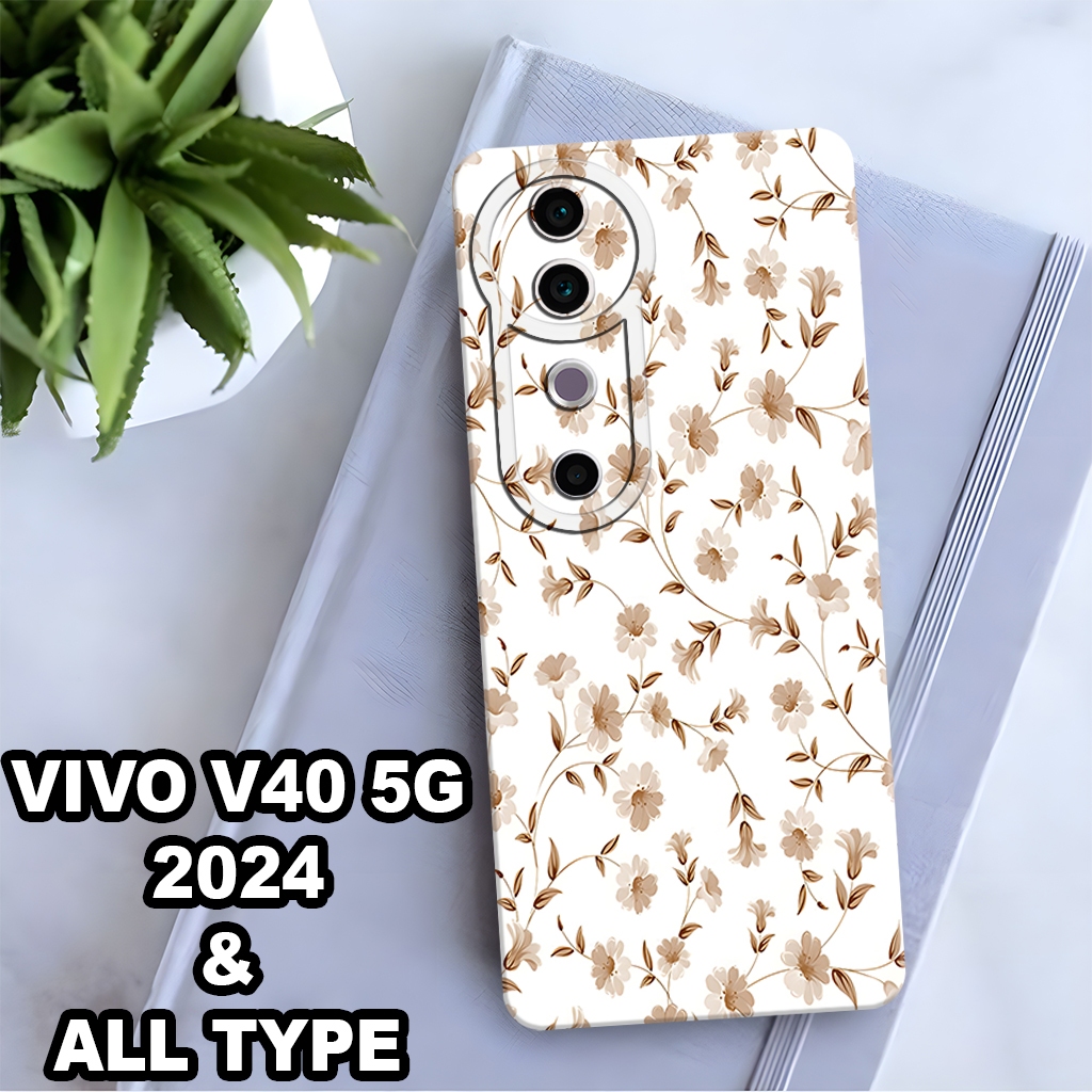AC47/Softcase Procamera HP VIVO V40 ล่าสุด 2024 แฟชั่นกรณีดอกไม้ Softcase คุณภาพยืดหยุ่นกรณี Handpho