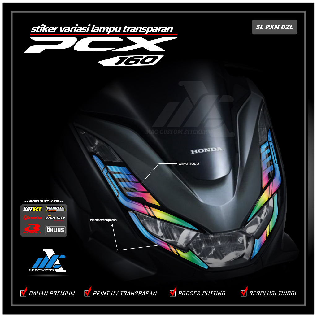 PCX 160 HEADLIGHT STICKER - PCX 160 EYEBROW LIGHT STICKER - SL PXN 02