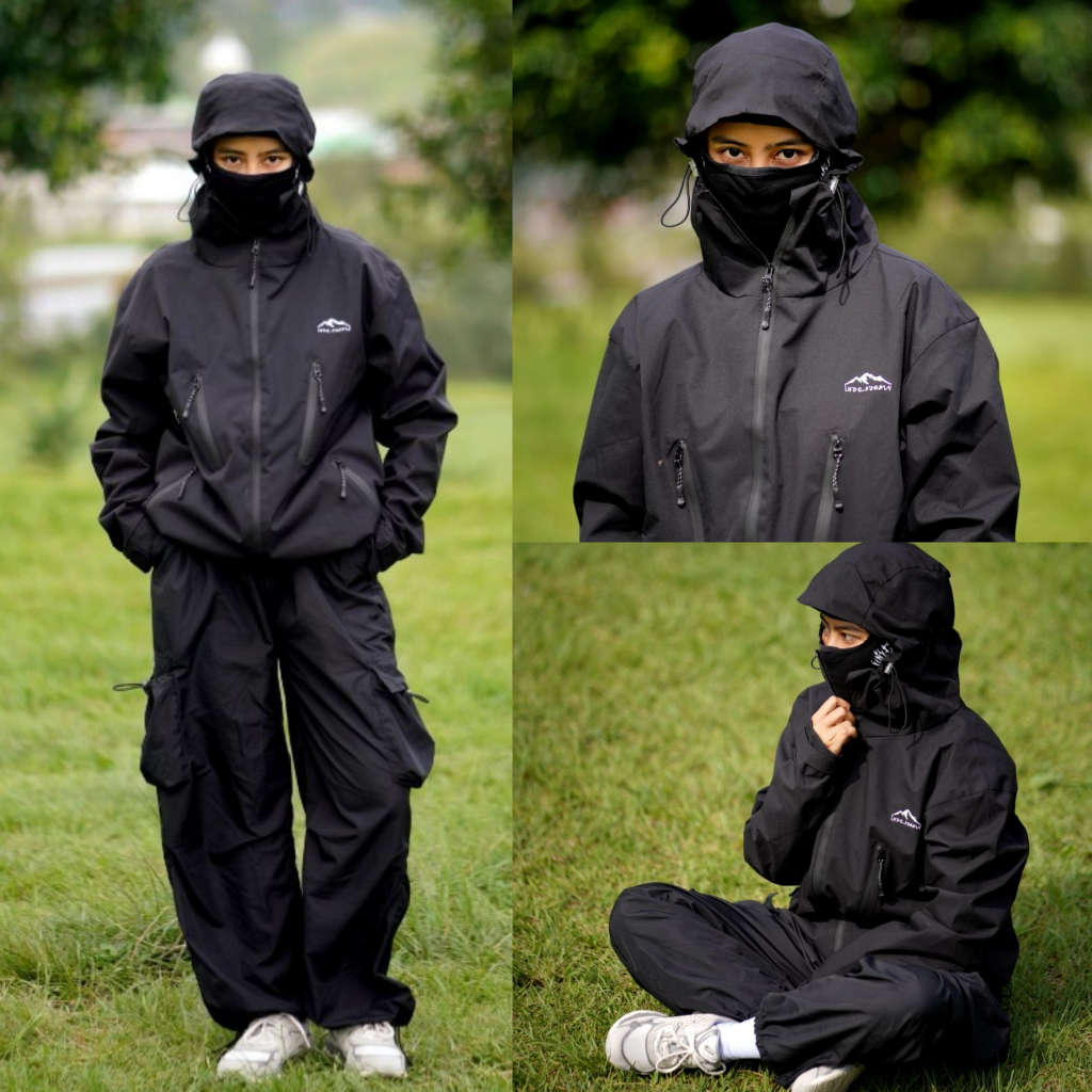 INDIGO - Gorpcore Parachute Jacket Casual Outdoor Unisex เสื้อกันลมกันน้ํา Mountain Premium หนาสบาย - เสื้อแจ็คเก็ตปีนเขากันน้ํา