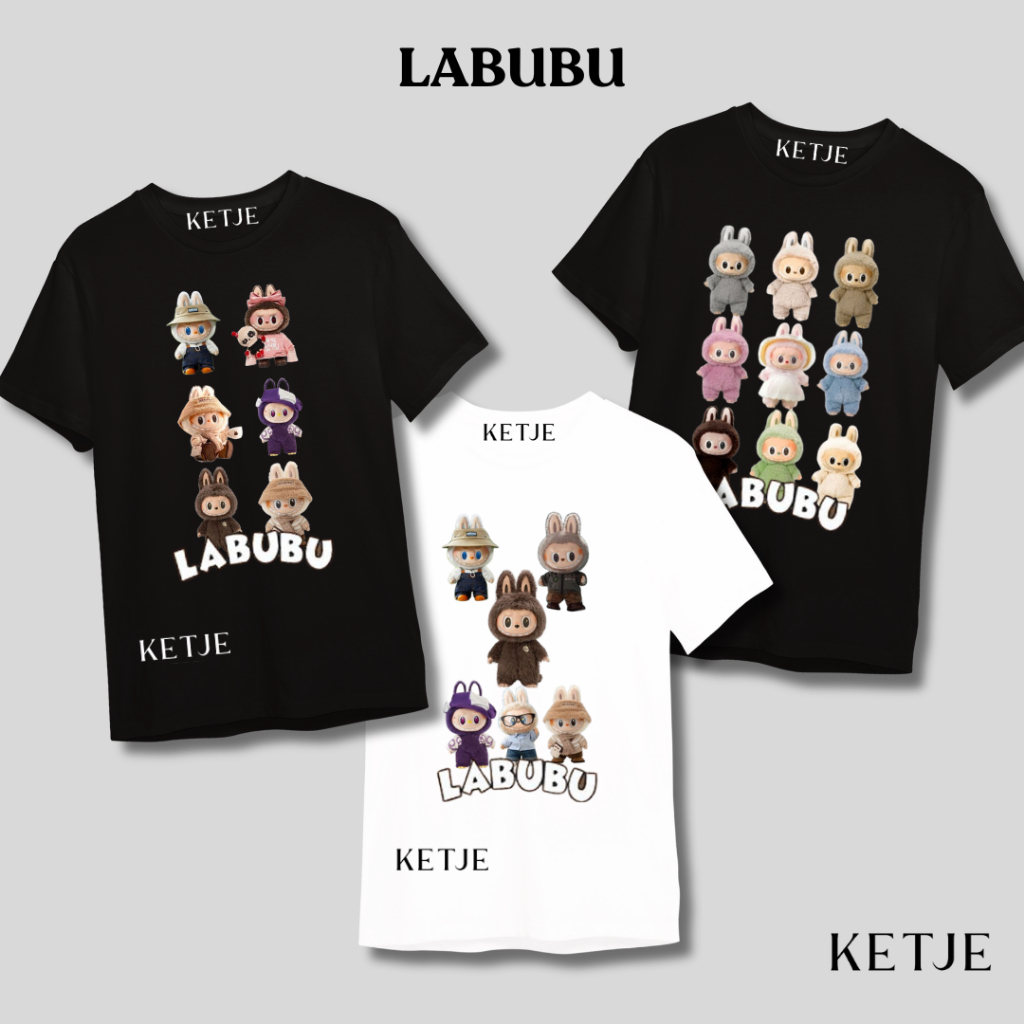 Labubu Pop Mart ตุ๊กตาเสื้อยืด / Viral Labubu the monsters น่าตื่นเต้น macaron Lychee Berry Soymilk 