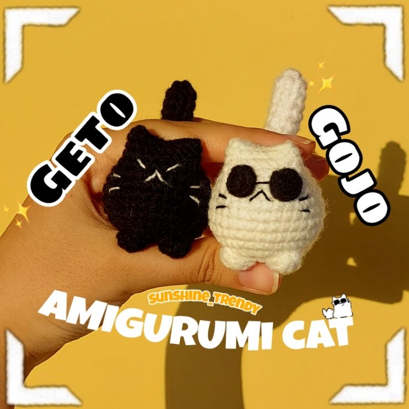 GANTUNGAN Gojo Satoru x Gato Suguru พวงกุญแจแมวโครเชต์ Jujutsu Kaisen | พวงกุญแจแมว Amigurumi | Gojo