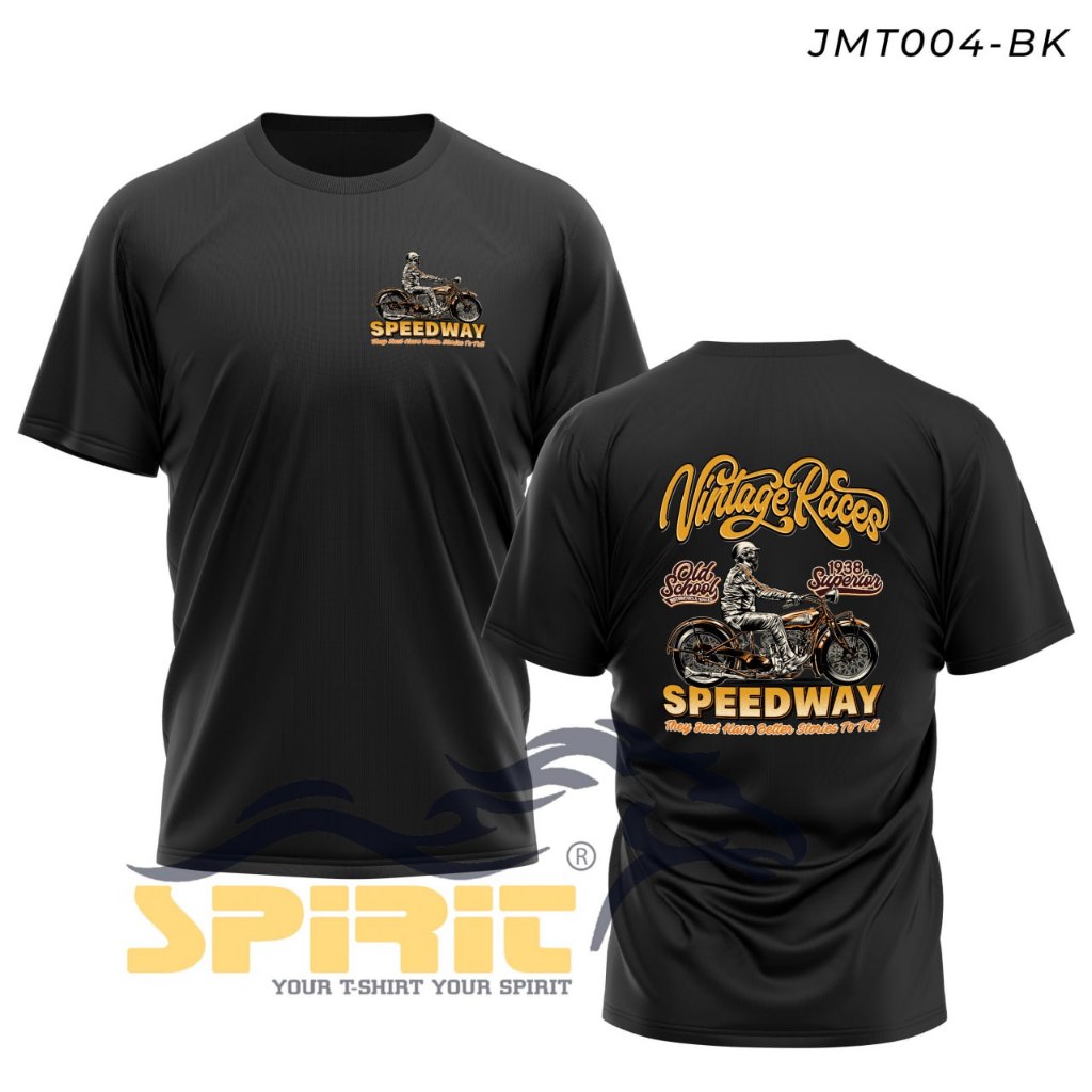 OLD MOTORCYCLE T-SHIRT DISTRO เสื้อยืด VAGE SPEED RACE SHORT SLEEVE CLASSIC MOTORCYCLE Cotton 24S