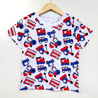 เสื้อยืด พิมพ์ลายรถยนต์ สีขาว สําหรับเด็กผู้ชาย