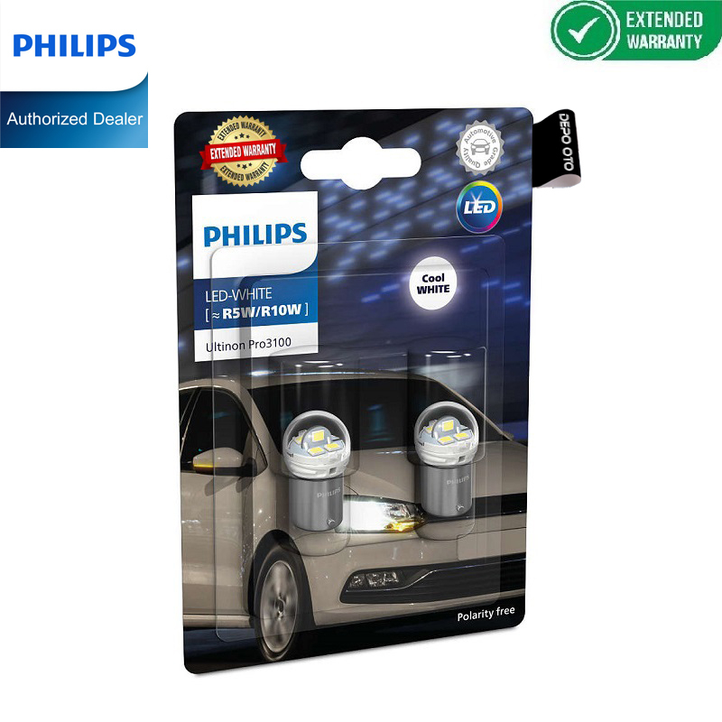 DEPO OTO X PHILIPS Ultinon Pro3100 LED R5W R10W 6000K ไฟเลี้ยวสีขาว