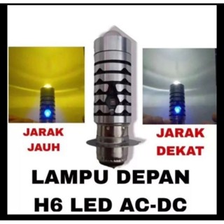 ไฟเลเซอร์ LED H6 รูปตาปีศาจ สีฟ้า สําหรับรถจักรยานยนต์