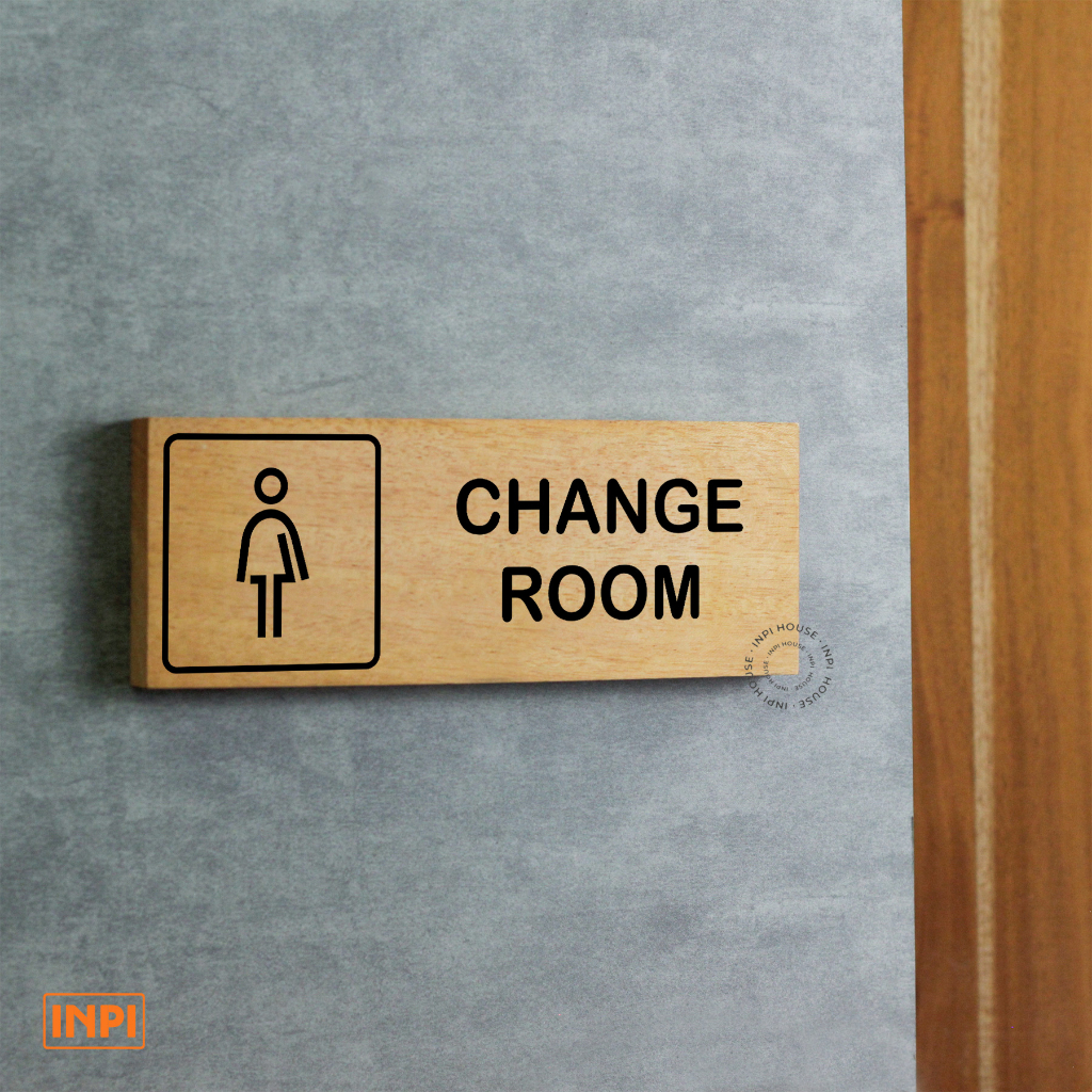 INPI HOUSE Signage Womens Change Room - กระดานป้ายห้องเปลี่ยนผู้หญิง - ไม้