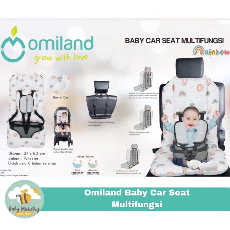 OMILAND BABY CARSEAT / SOFT / TRAVELING CARSEAT / FOLDABLE CARSEAT KUMA CAR SEAT / คาร์ซีทเด็ก / คาร