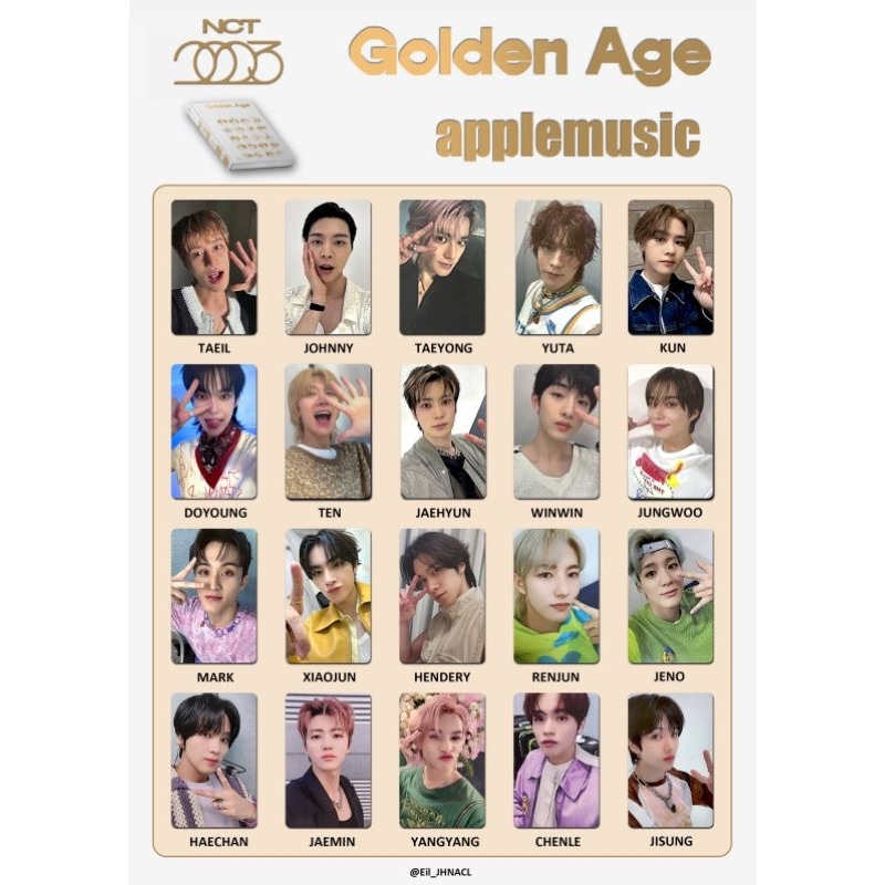 พร้อม NCT 2023 GOLDEN AGE ALBUM BENEFIT POB PHOTOCARD APPLE MUSIC JENO JAEHYUN HAECHAN MARK DOYOUNG 
