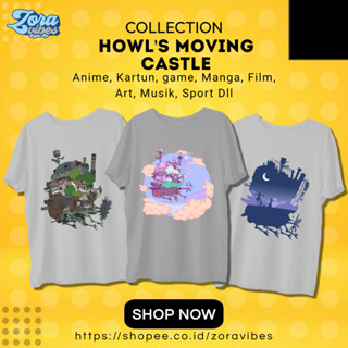 เสื้อยืด พิมพ์ลาย Howls MOVING CASTLE STUDIO GHIBLI สําหรับผู้ชาย