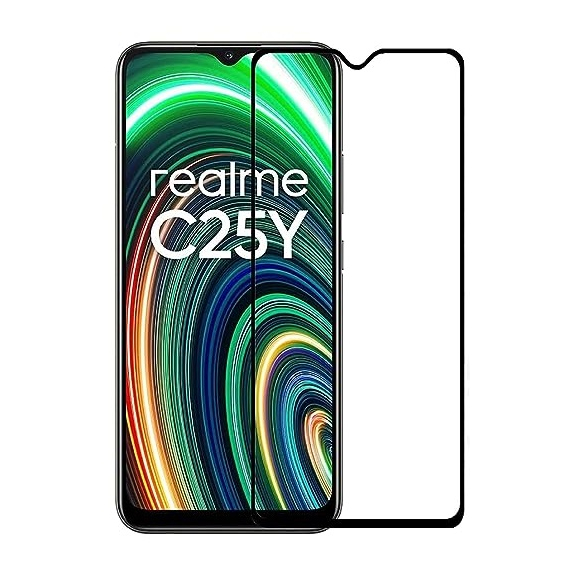 กระจกนิรภัย Realme C25Y Full Cover Color 5D / 6D / 9D – Black List