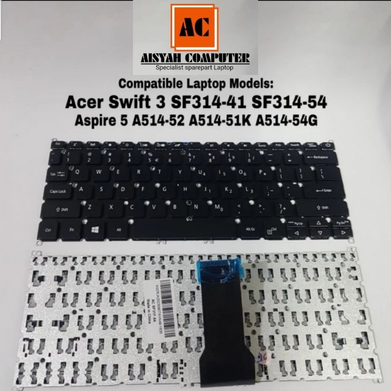 คีย์บอร์ด สําหรับ Acer Swift 3rd SF314-41 SF314-54 A514-22 A514-52